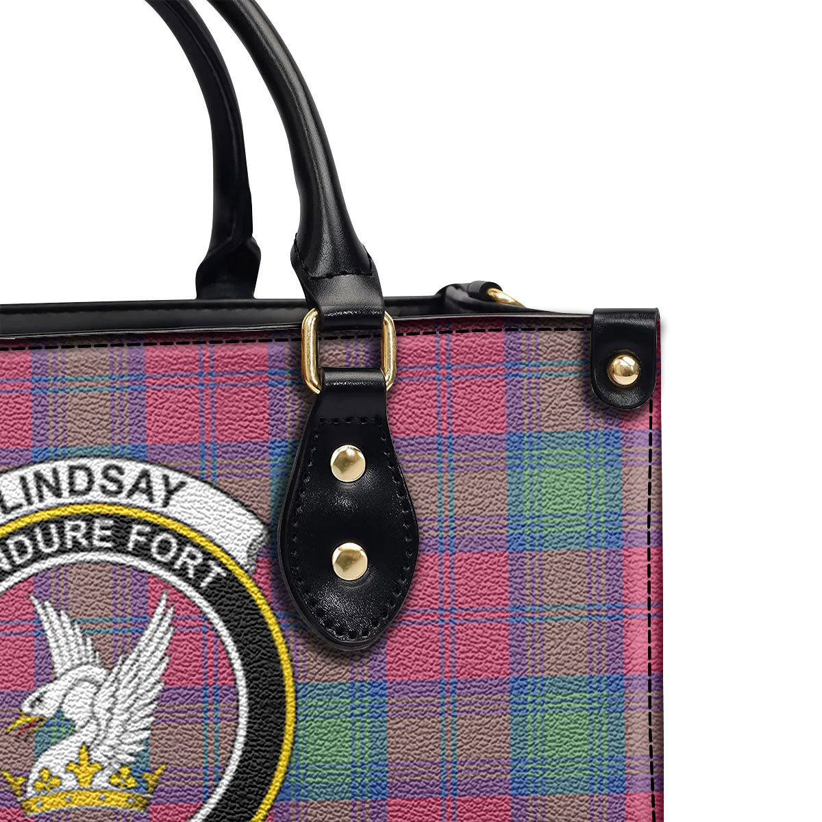 Lindsay Ancient Tartan Crest Leather Handbag