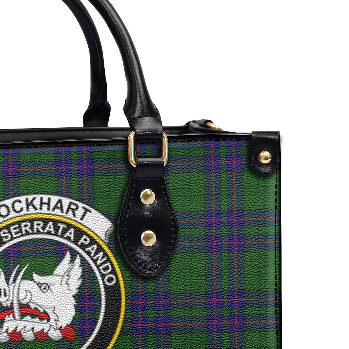 Lockhart Modern Tartan Crest Leather Handbag