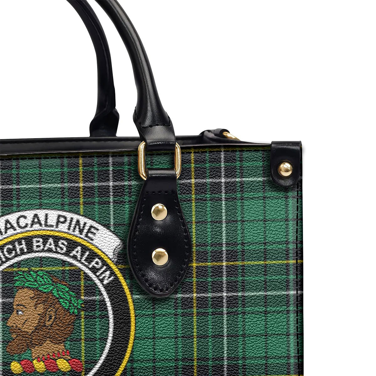 MacAlpine Ancient Tartan Crest Leather Handbag