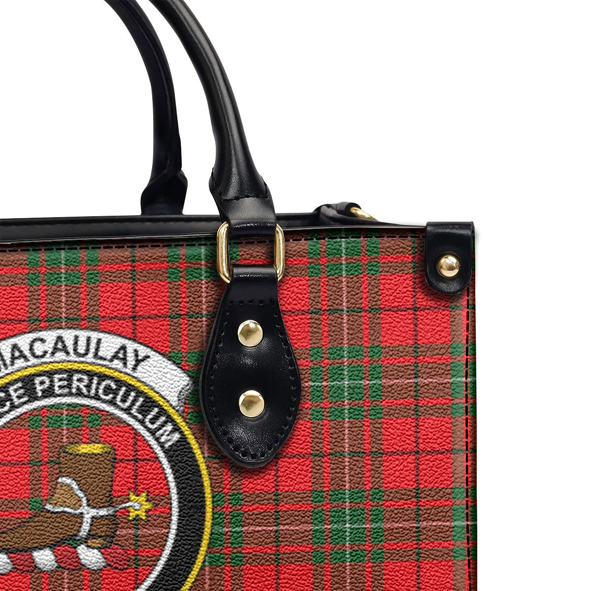 MacAulay Modern Tartan Crest Leather Handbag