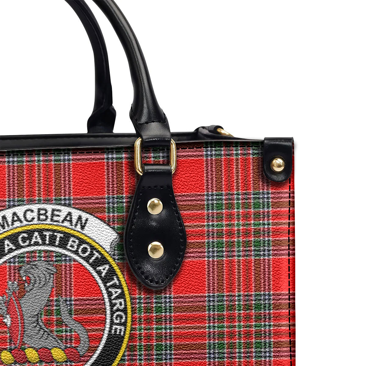 MacBean Tartan Crest Leather Handbag