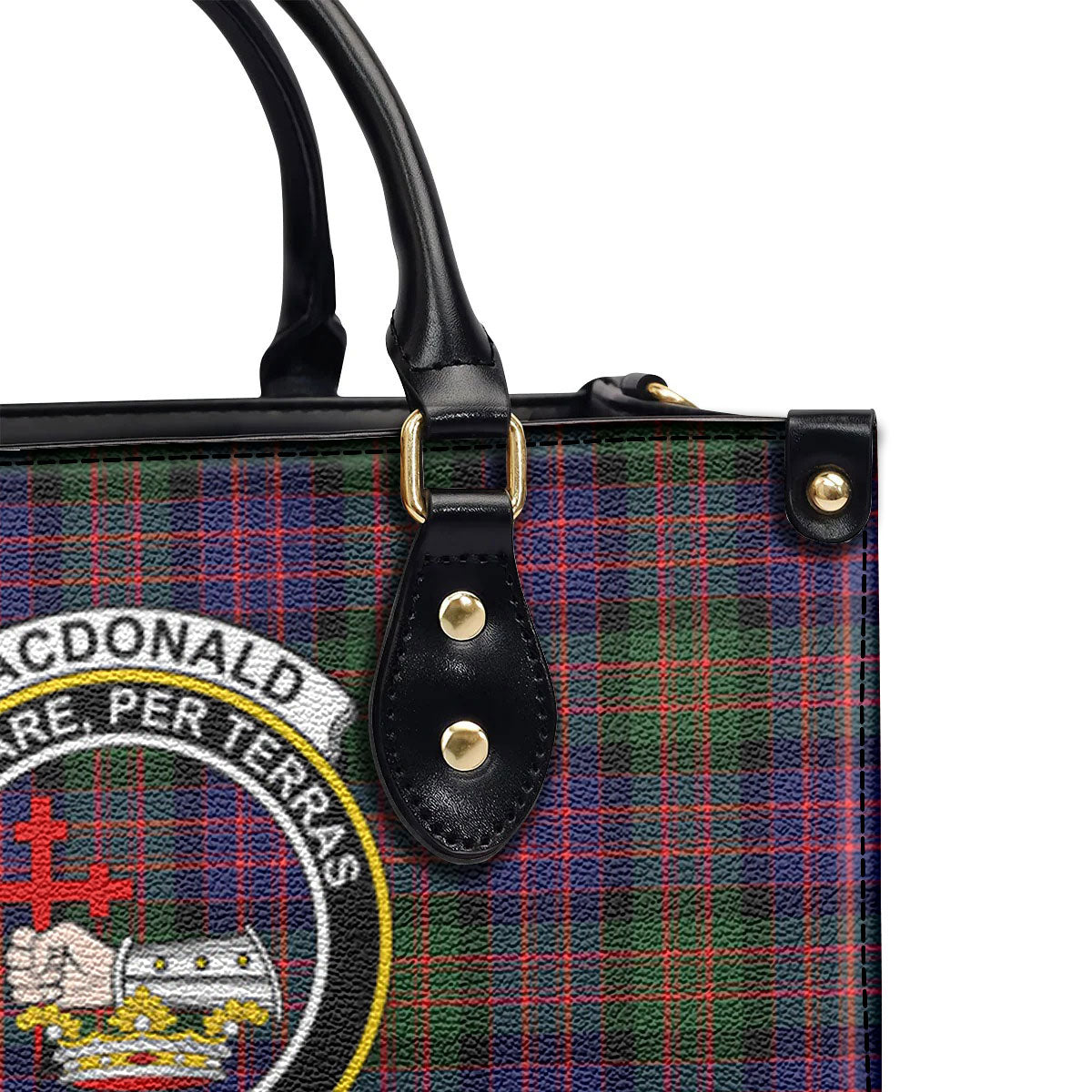 MacDonald Modern Tartan Crest Leather Handbag