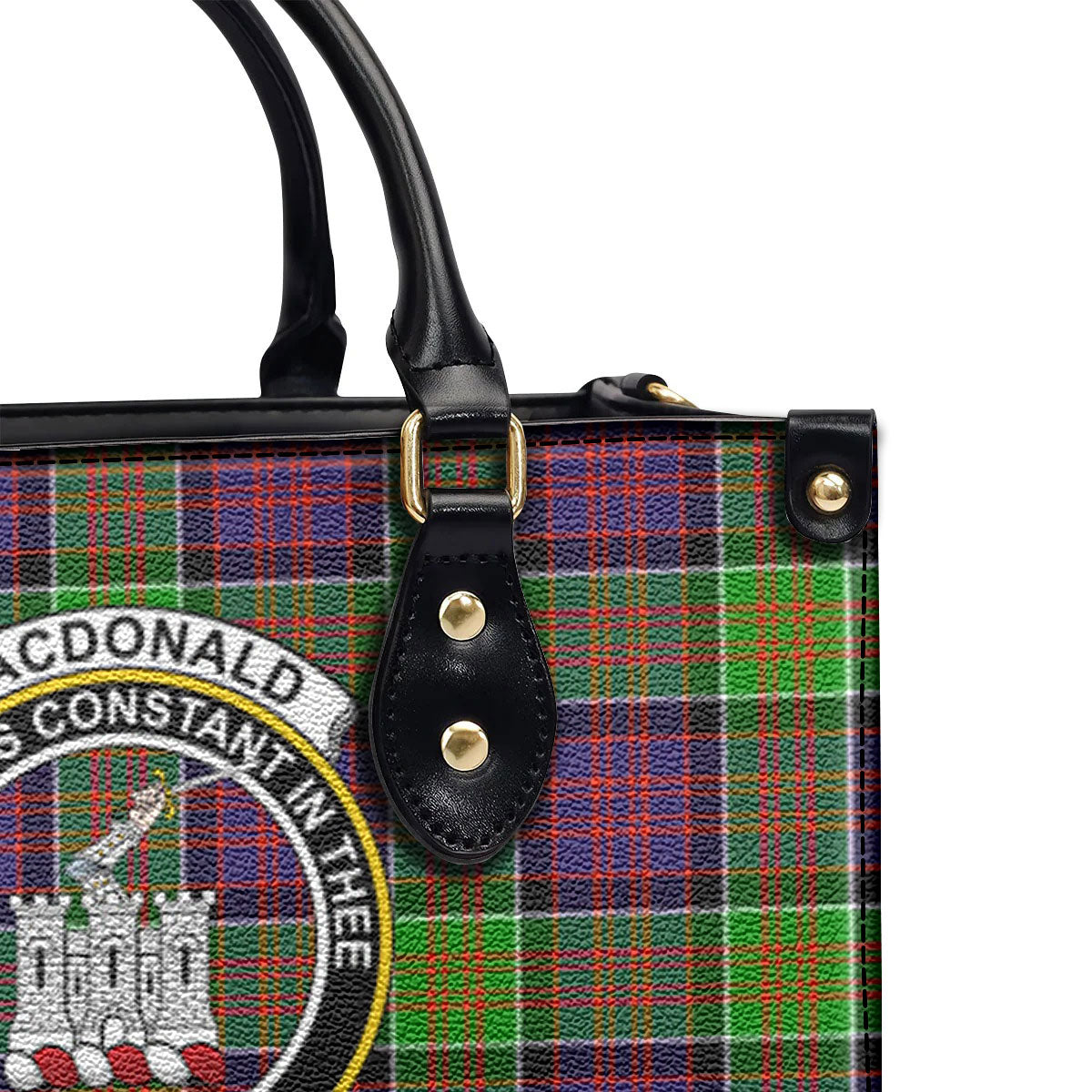 MacDonald (Clan Ranald) Tartan Crest Leather Handbag