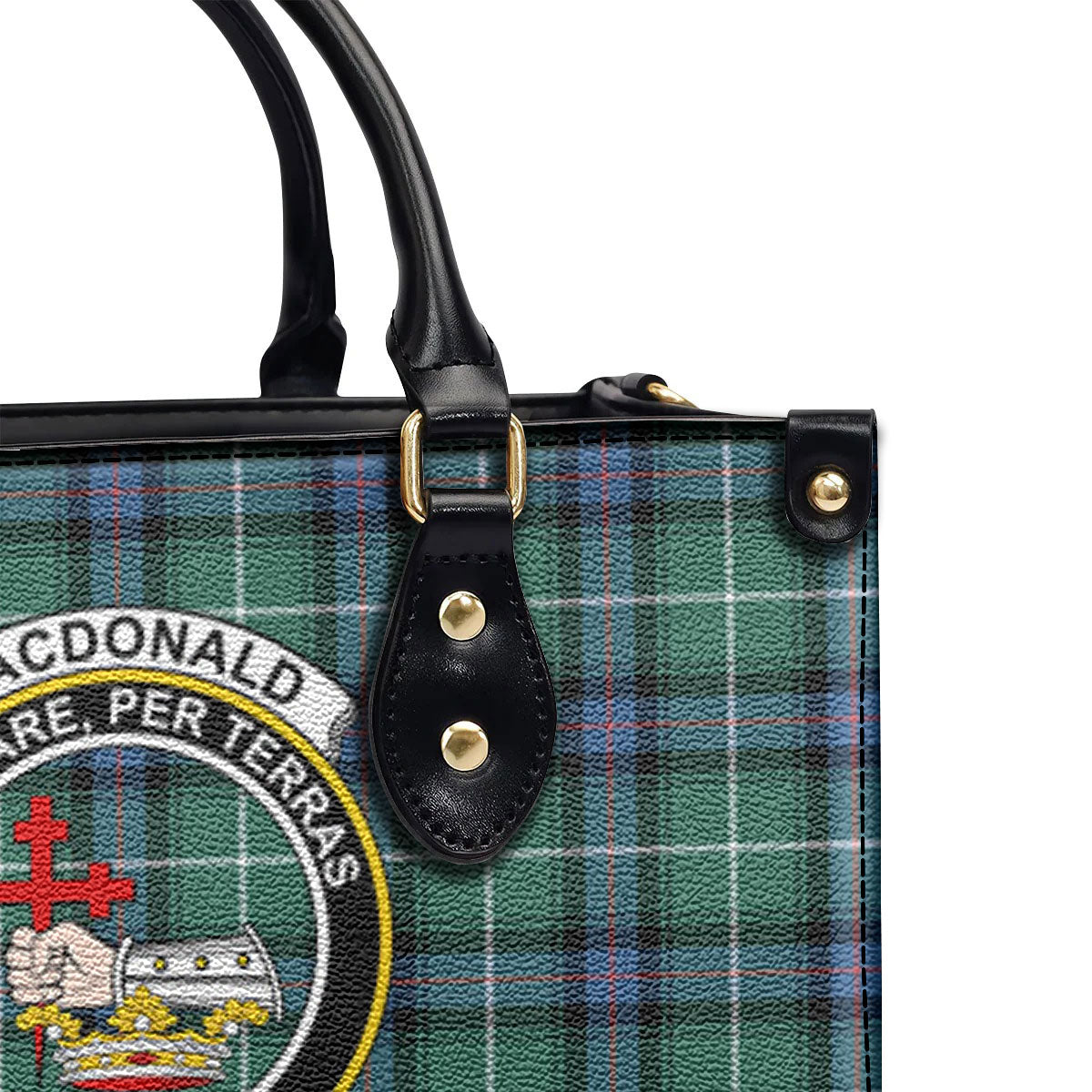 MacDonald of the Isles Hunting Ancient Tartan Crest Leather Handbag