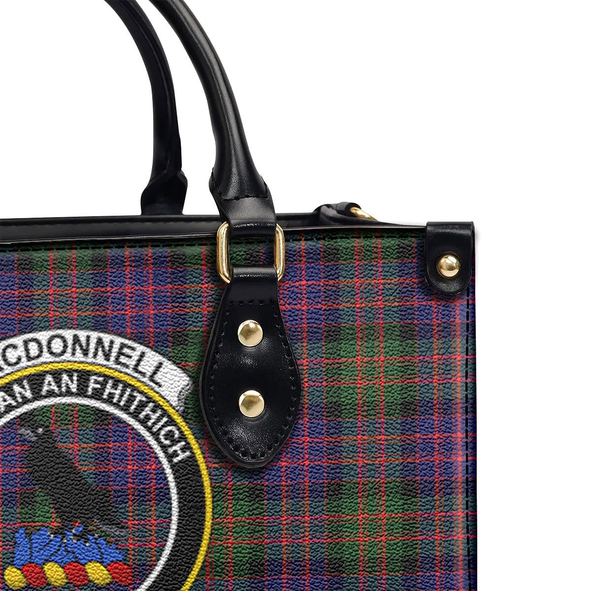 MacDonnell of Glengarry Modern Tartan Crest Leather Handbag