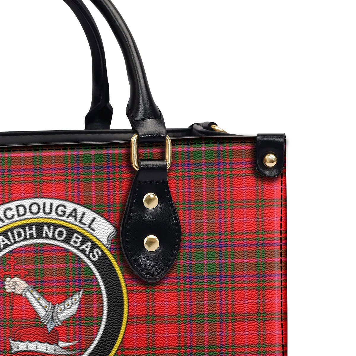 MacDougall Modern Tartan Crest Leather Handbag