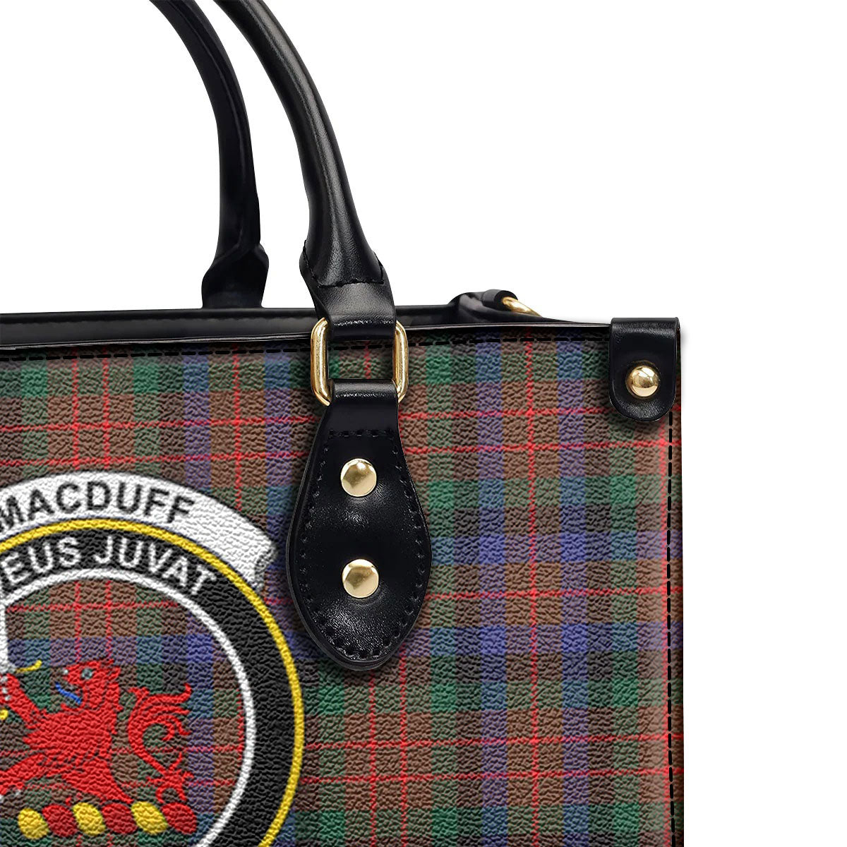 MacDuff Hunting Modern Tartan Crest Leather Handbag