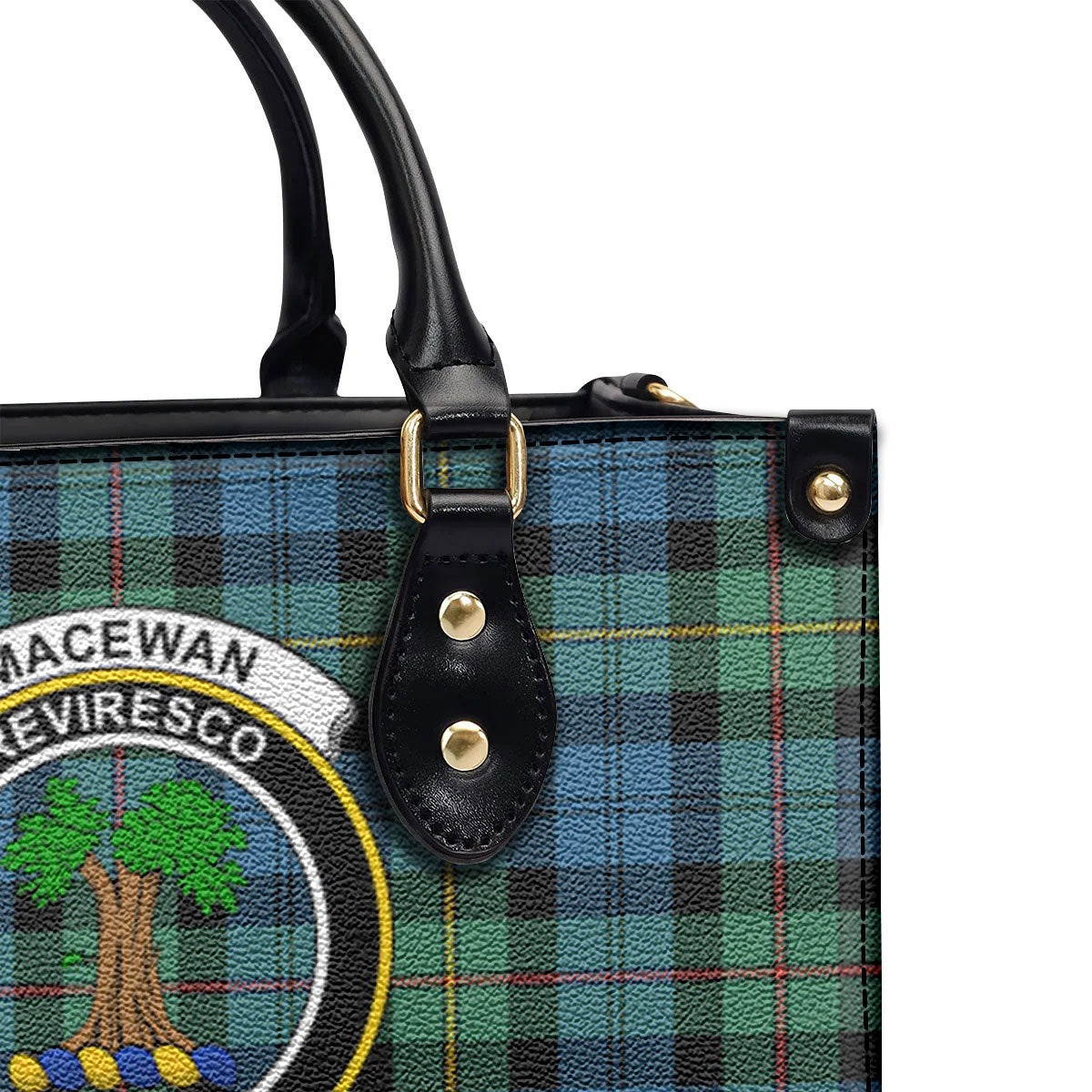 MacEwan Ancient Tartan Crest Leather Handbag