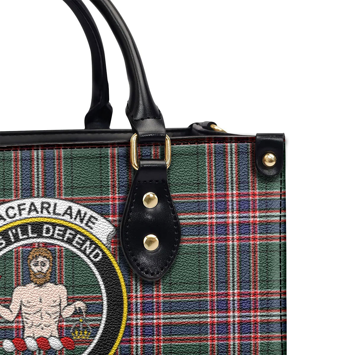 MacFarlane Hunting Modern Tartan Crest Leather Handbag