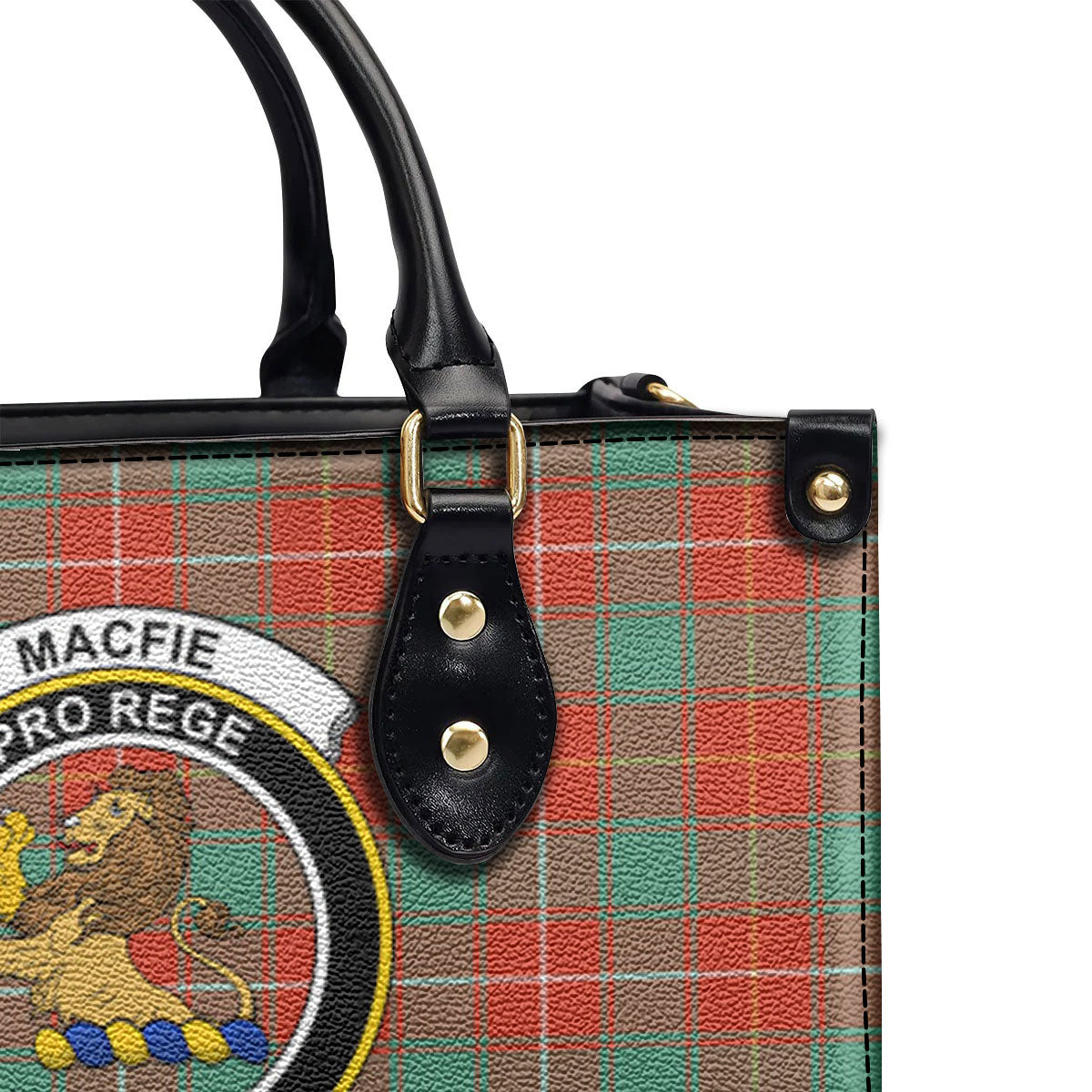 MacFie Ancient Tartan Crest Leather Handbag