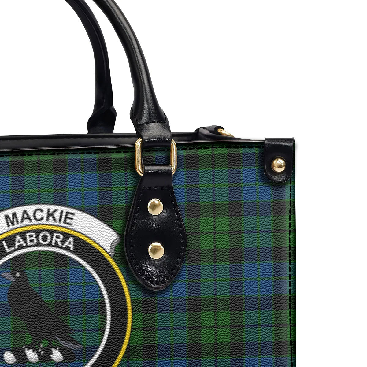 MacKie Tartan Crest Leather Handbag