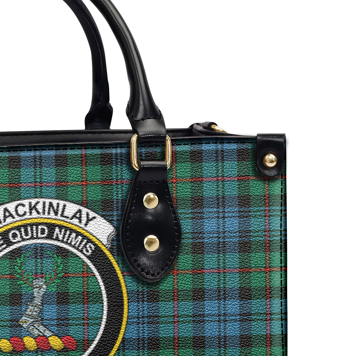 MacKinlay Ancient Tartan Crest Leather Handbag