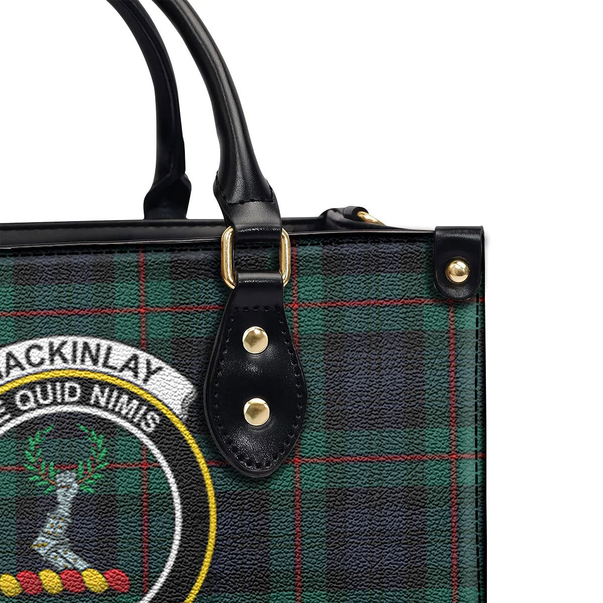 MacKinlay Modern Tartan Crest Leather Handbag