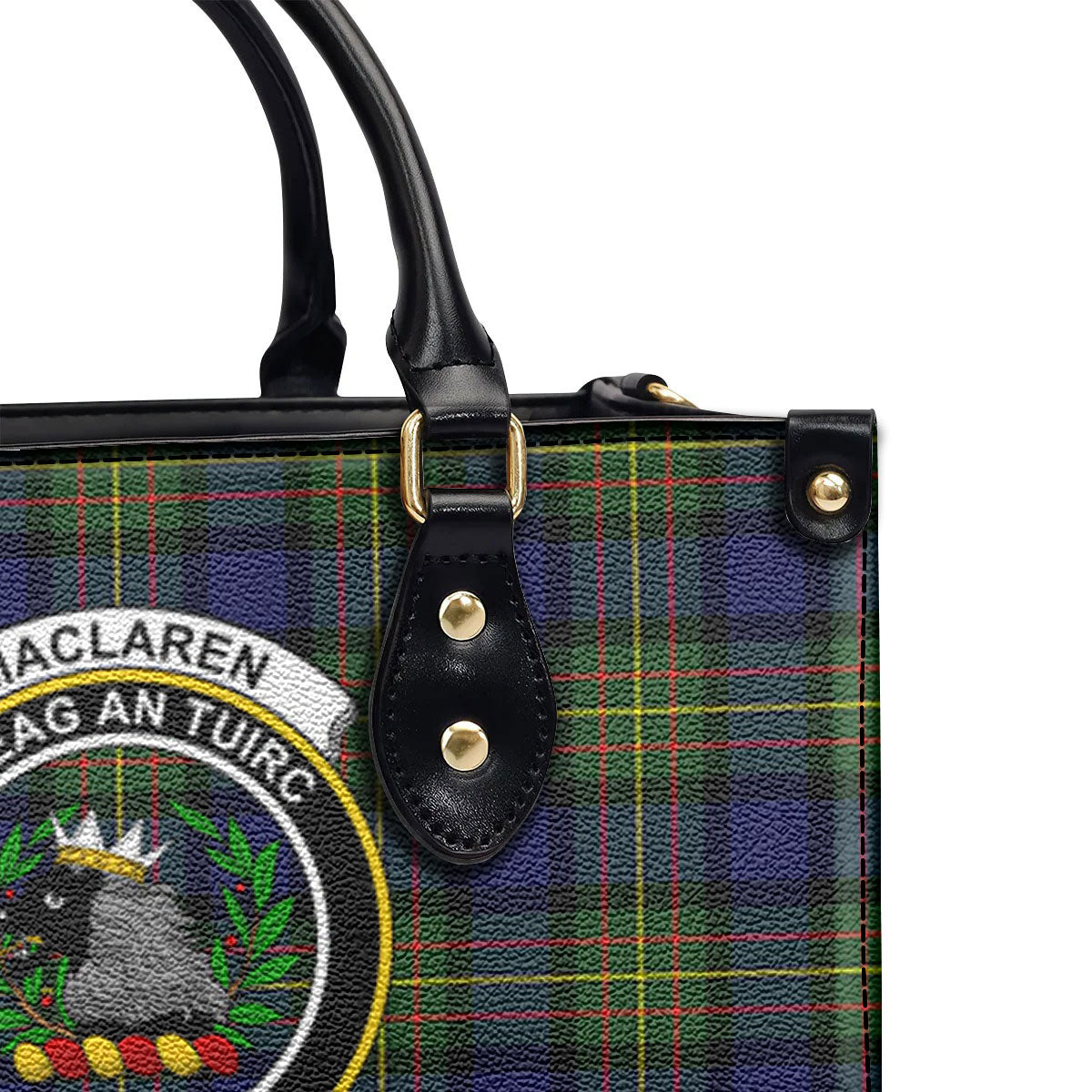 MacLaren Modern Tartan Crest Leather Handbag