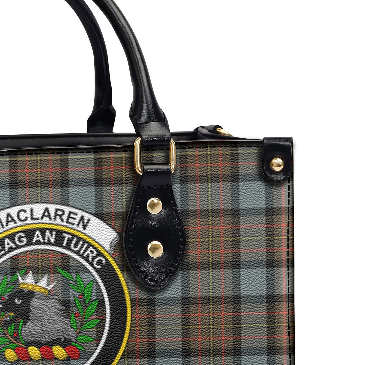 MacLaren Weathered Tartan Crest Leather Handbag