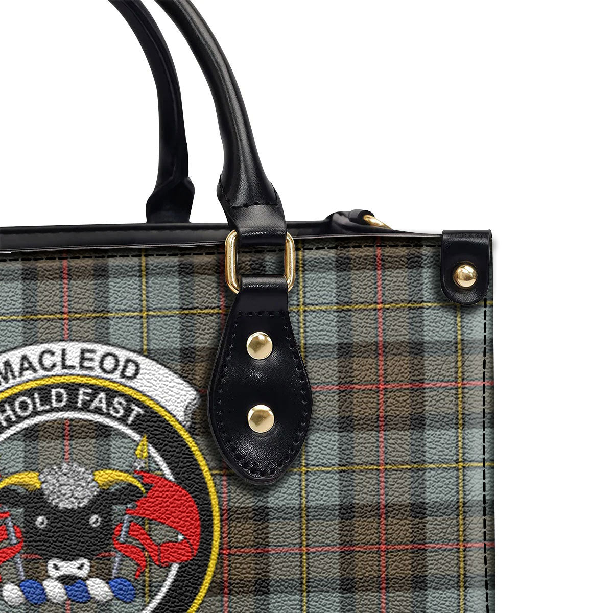 MacLeod of Harris Weathered Tartan Crest Leather Handbag