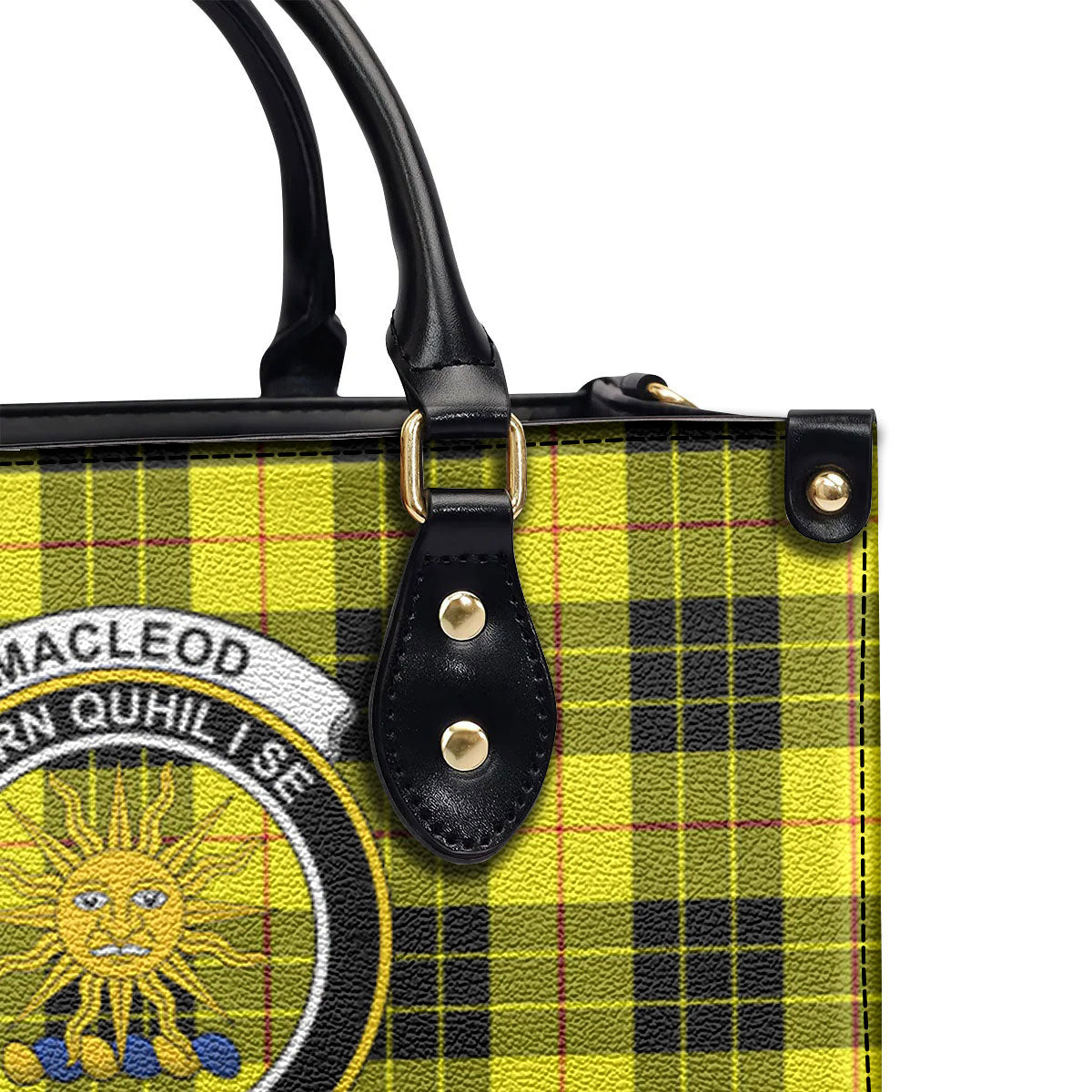 MacLeod of Lewis Modern Tartan Crest Leather Handbag