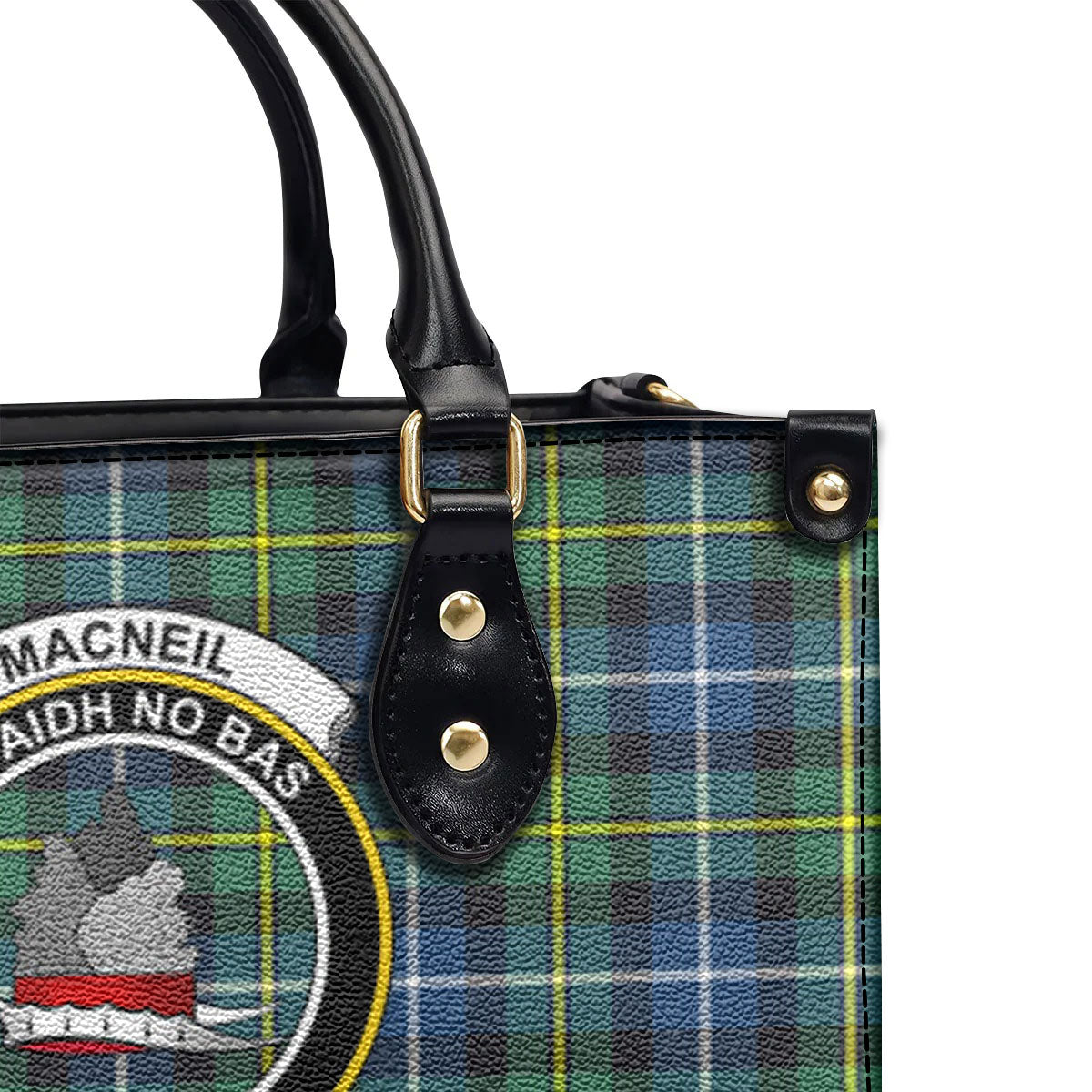 MacNeil of Barra Ancient Tartan Crest Leather Handbag