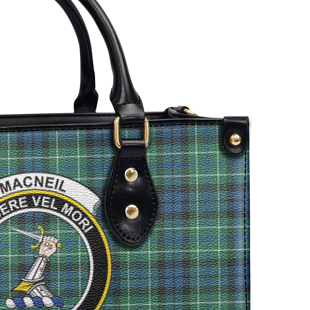 MacNeil of Colonsay Ancient Tartan Crest Leather Handbag