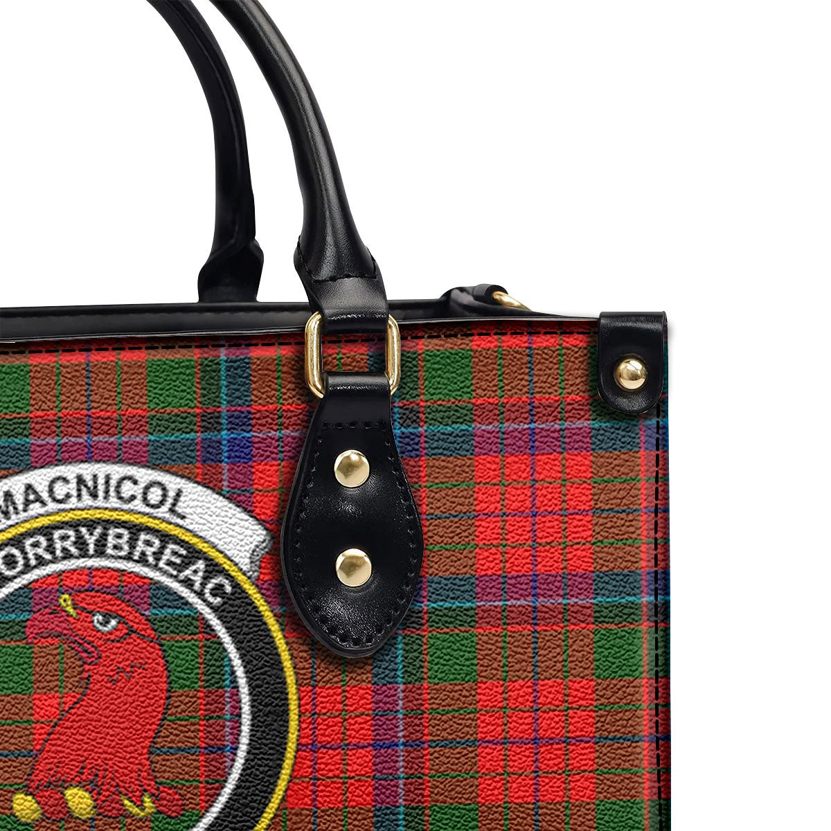 MacNicol (of Scorrybreac) Tartan Crest Leather Handbag