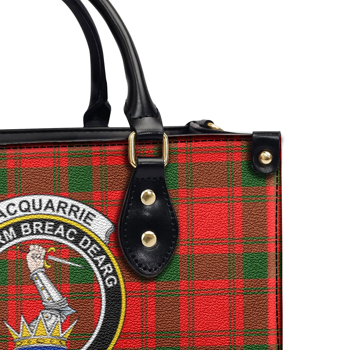 MacQuarrie Tartan Crest Leather Handbag