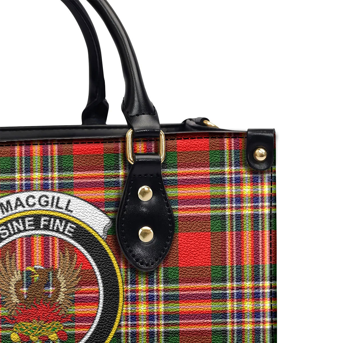 Makgill Tartan Crest Leather Handbag