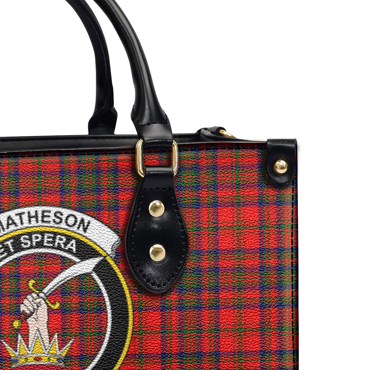 Matheson Modern Tartan Crest Leather Handbag