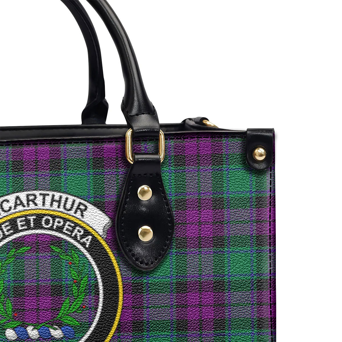 McArthur – Milton Tartan Crest Leather Handbag