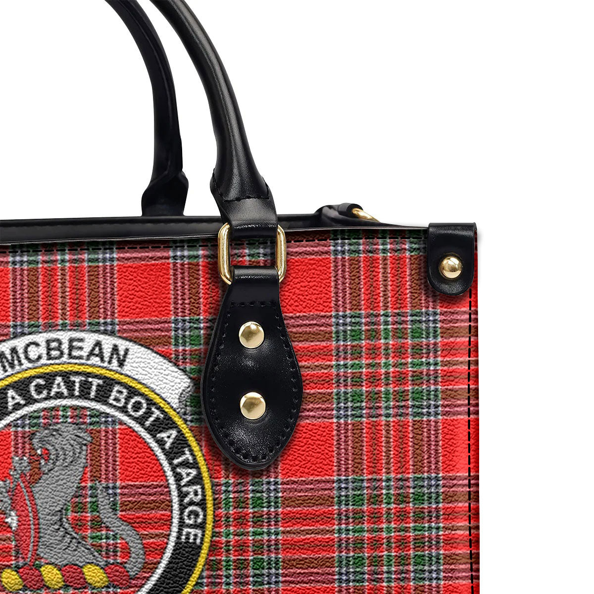 McBean Tartan Crest Leather Handbag