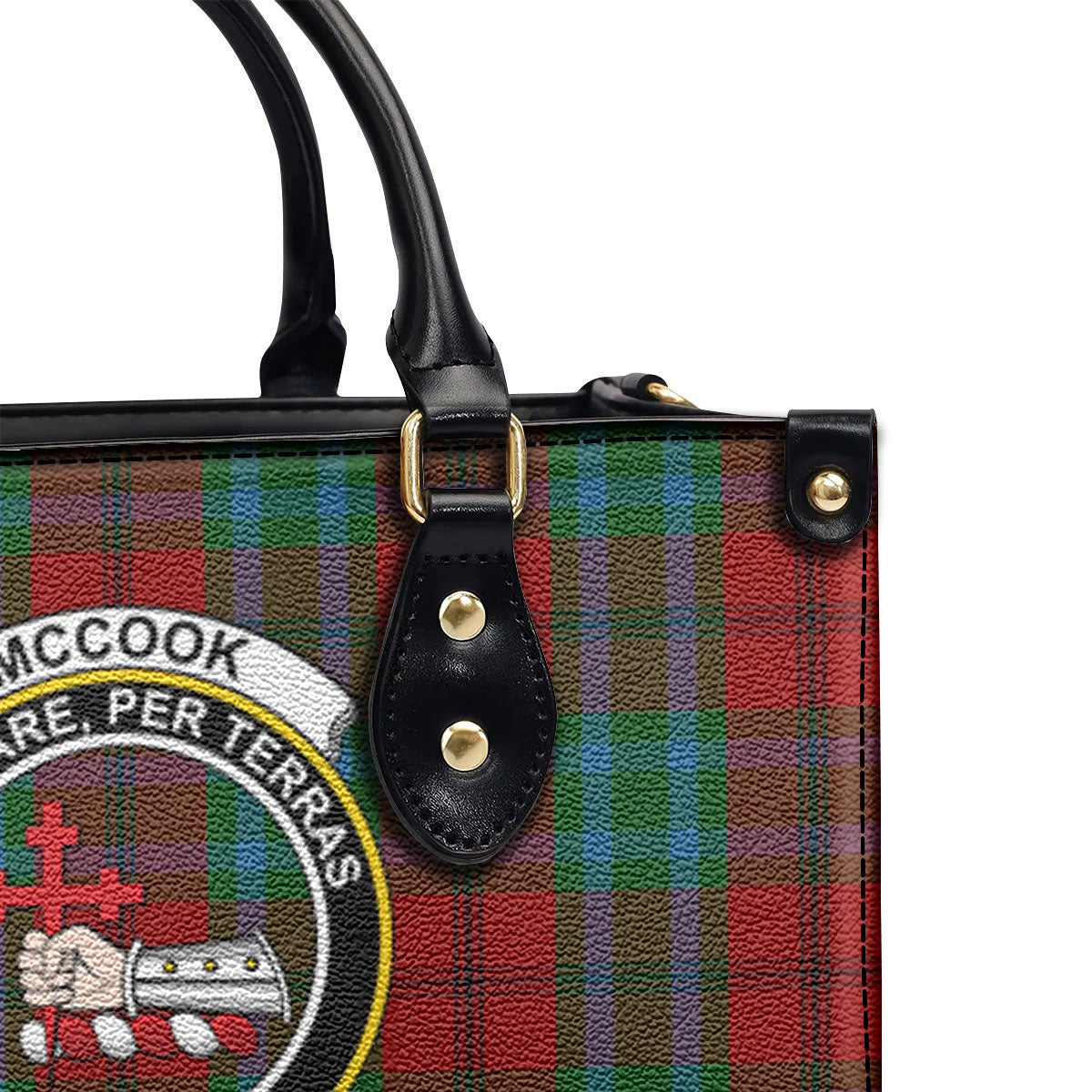 McCook Tartan Crest Leather Handbag