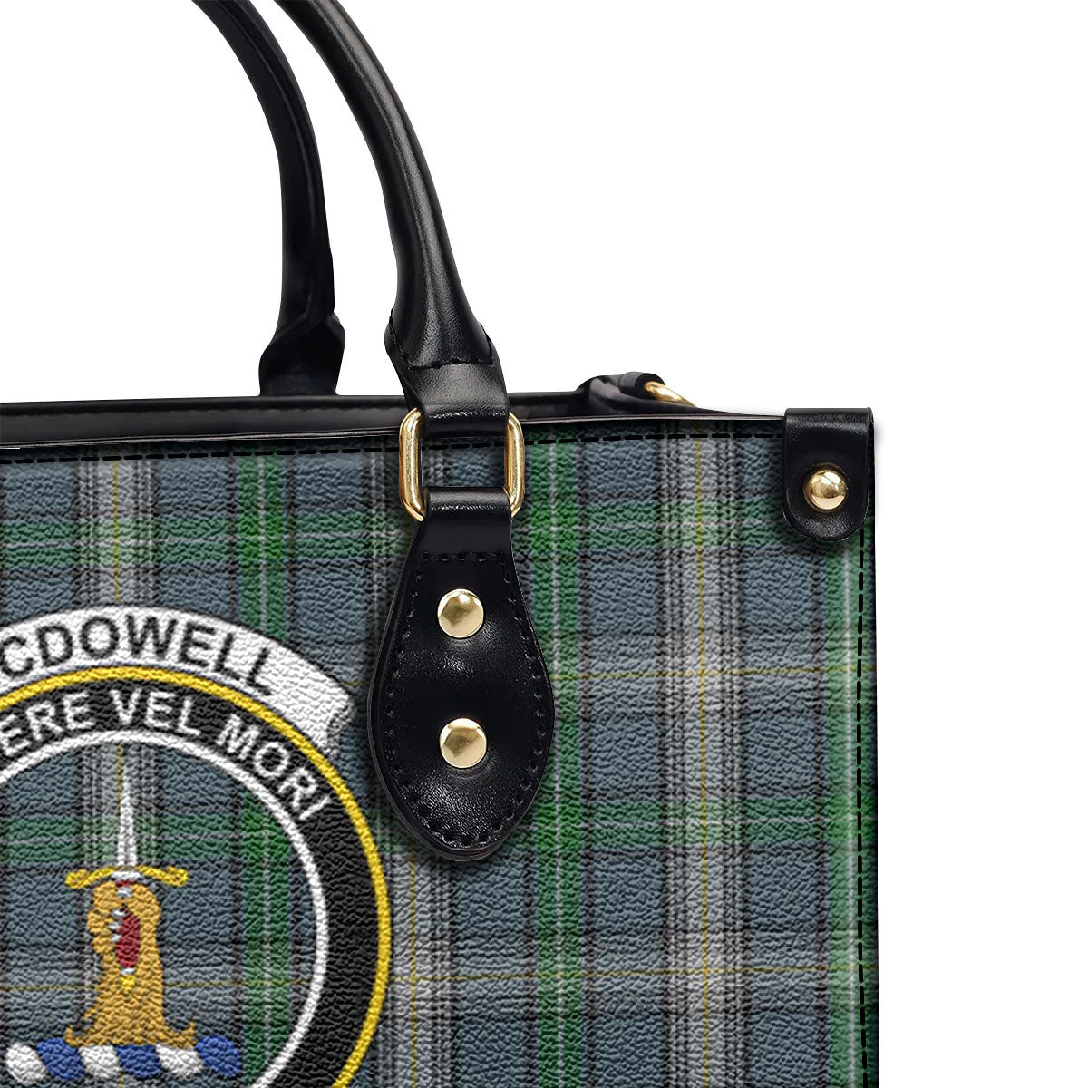 McDowell (MacDowell) Tartan Crest Leather Handbag