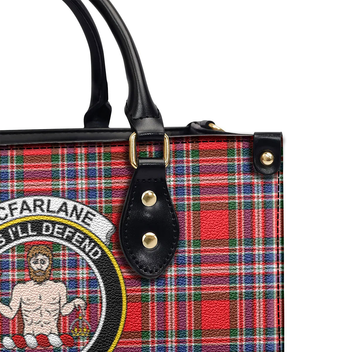 McFarlane Modern Tartan Crest Leather Handbag