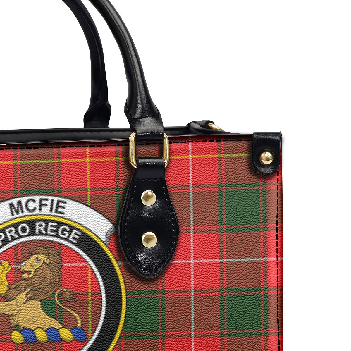 McFie Tartan Crest Leather Handbag