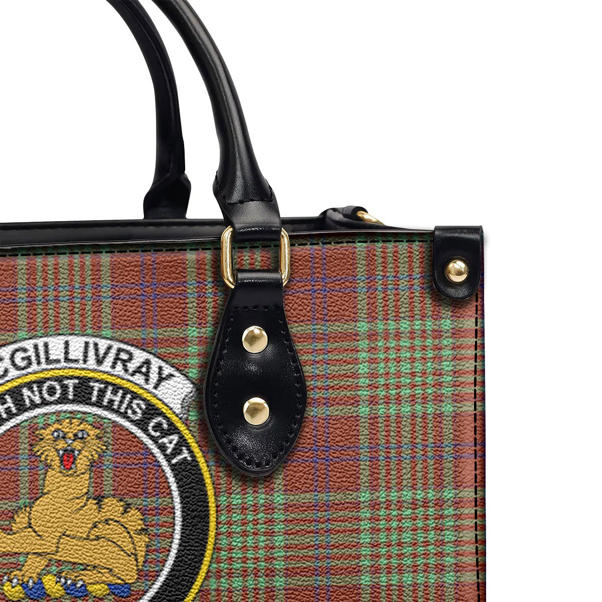 McGillivray Hunting Ancient Tartan Crest Leather Handbag