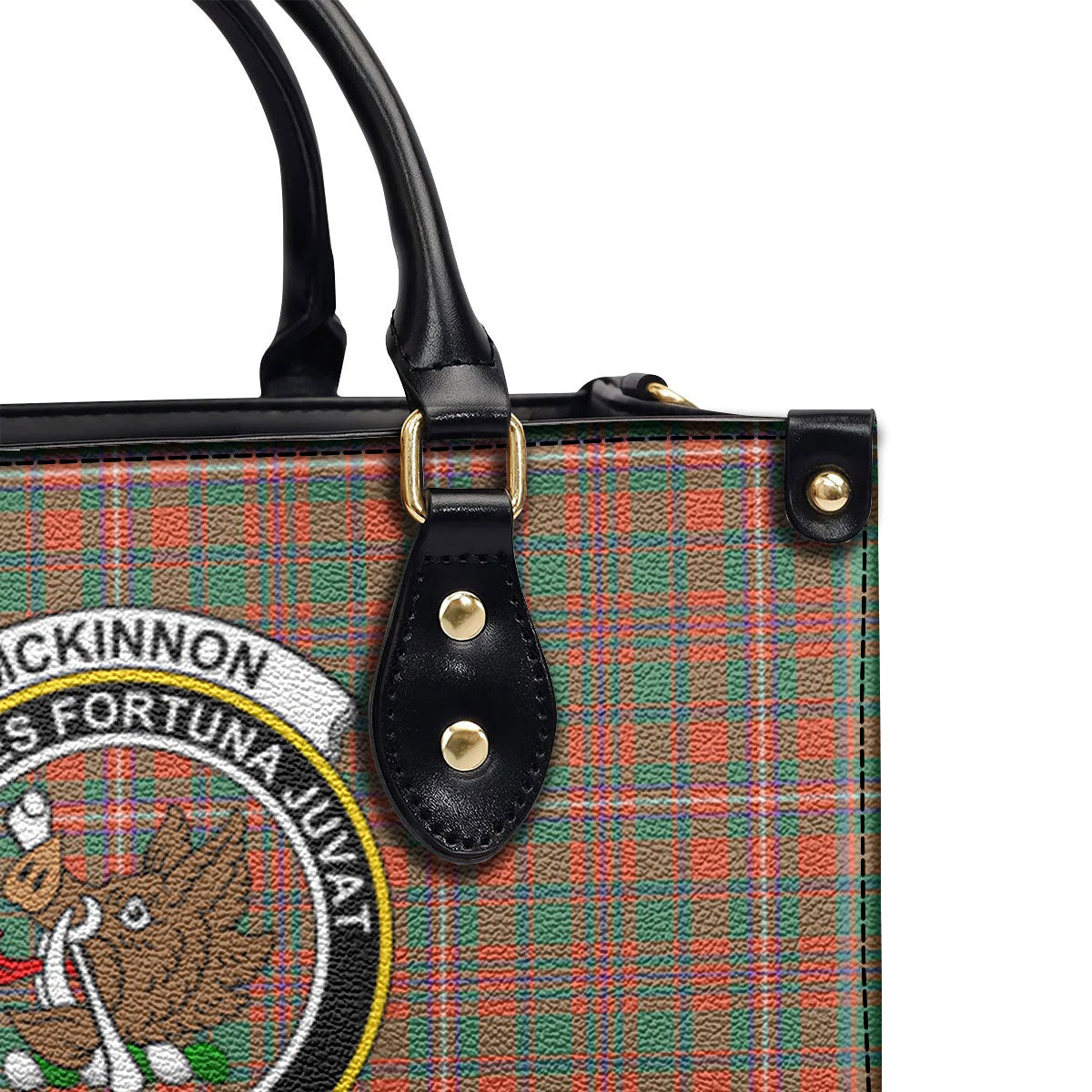 McKinnon Ancient Tartan Crest Leather Handbag