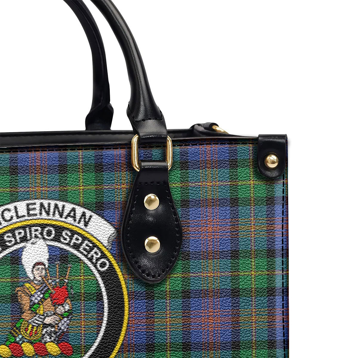 McLennan Ancient Tartan Crest Leather Handbag