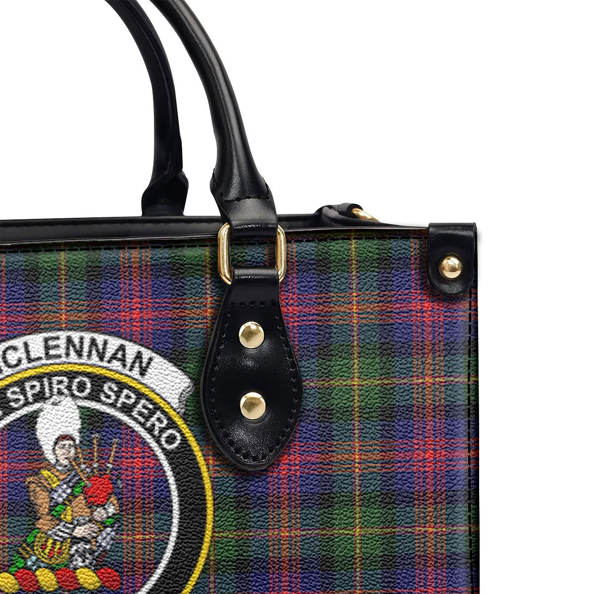 McLennan Modern Tartan Crest Leather Handbag