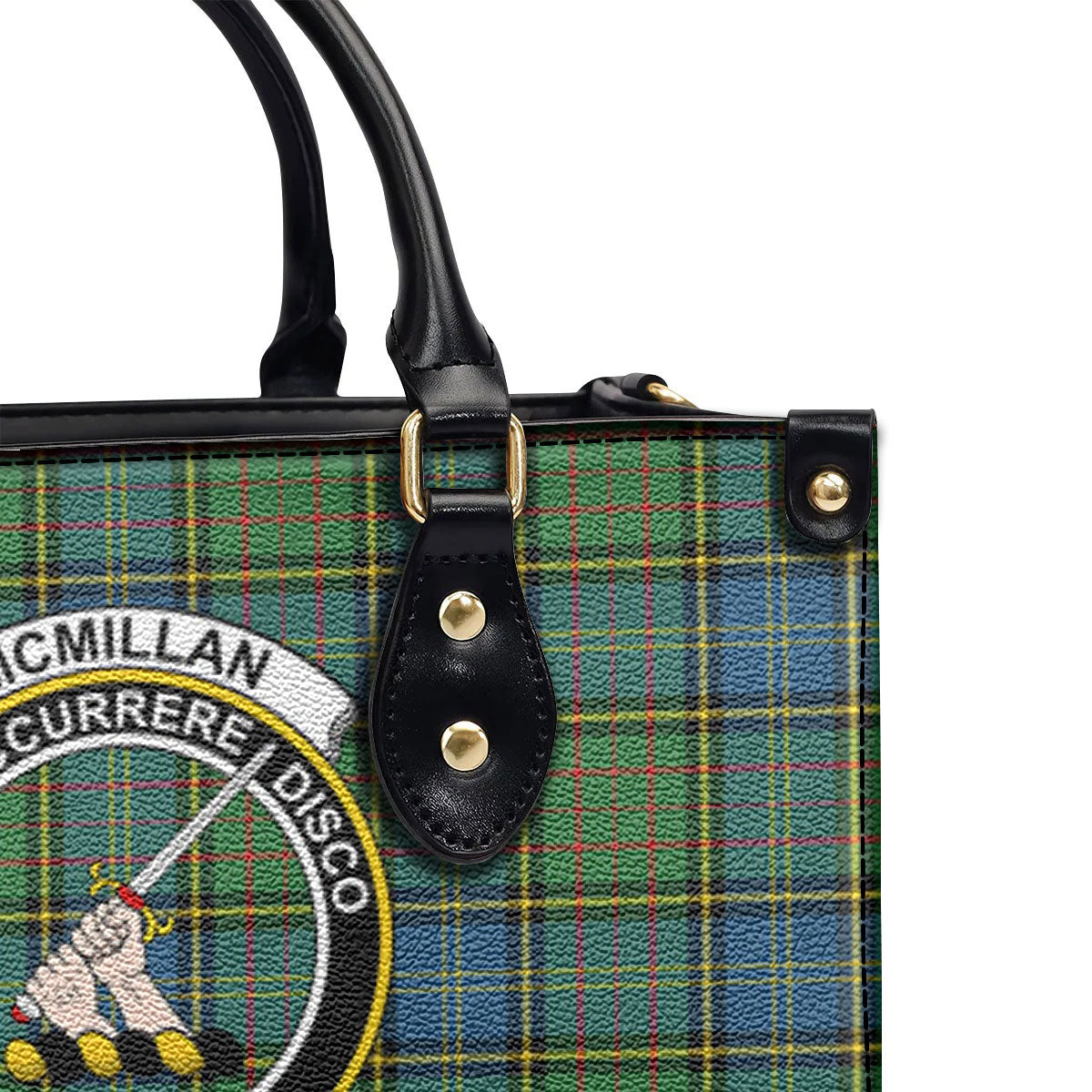 McMillan Hunting Ancient Tartan Crest Leather Handbag