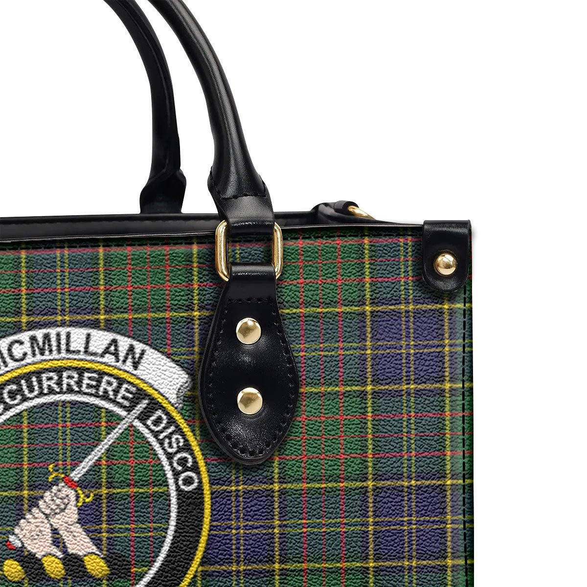 McMillan Hunting Modern Tartan Crest Leather Handbag