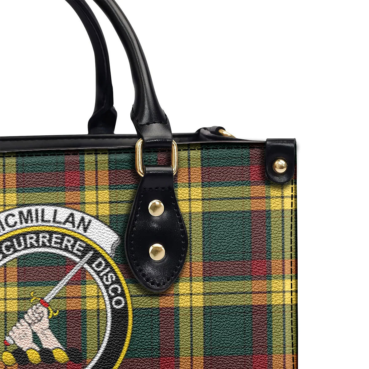 McMillan Old Modern Tartan Crest Leather Handbag