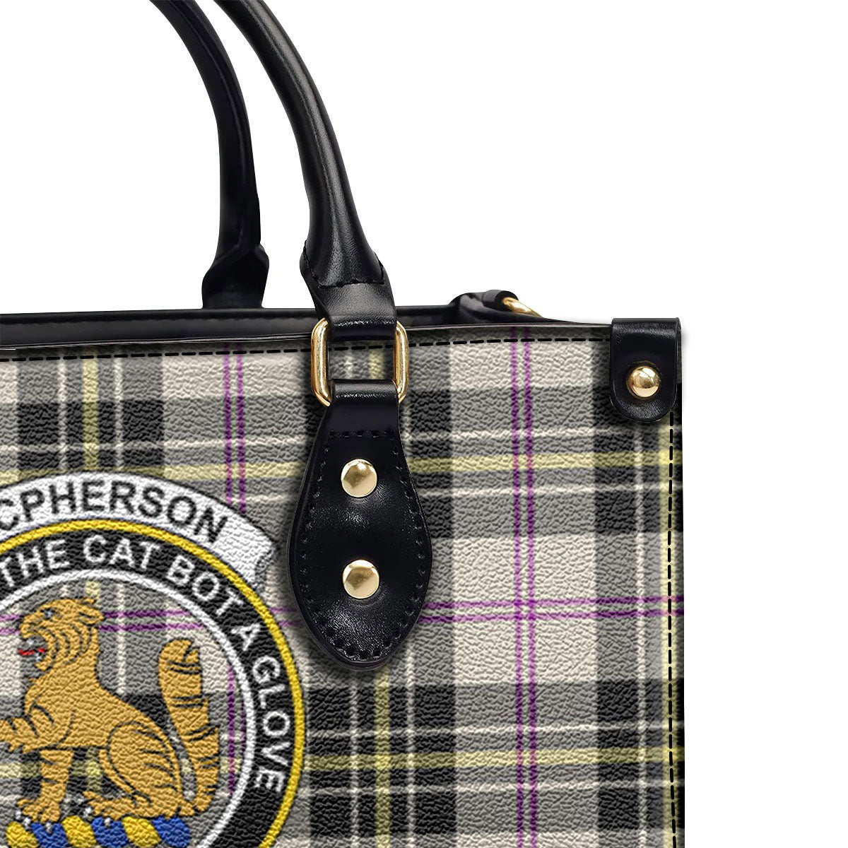 McPherson Dress Ancient Tartan Crest Leather Handbag