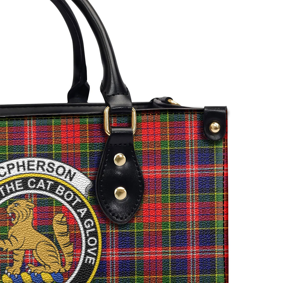 McPherson Modern Tartan Crest Leather Handbag