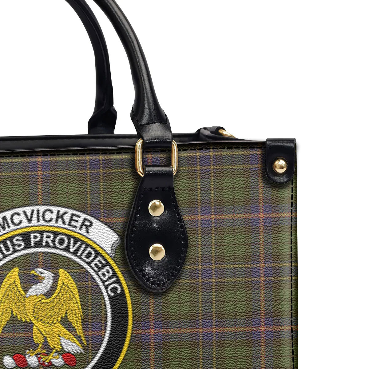 McVicker Tartan Crest Leather Handbag