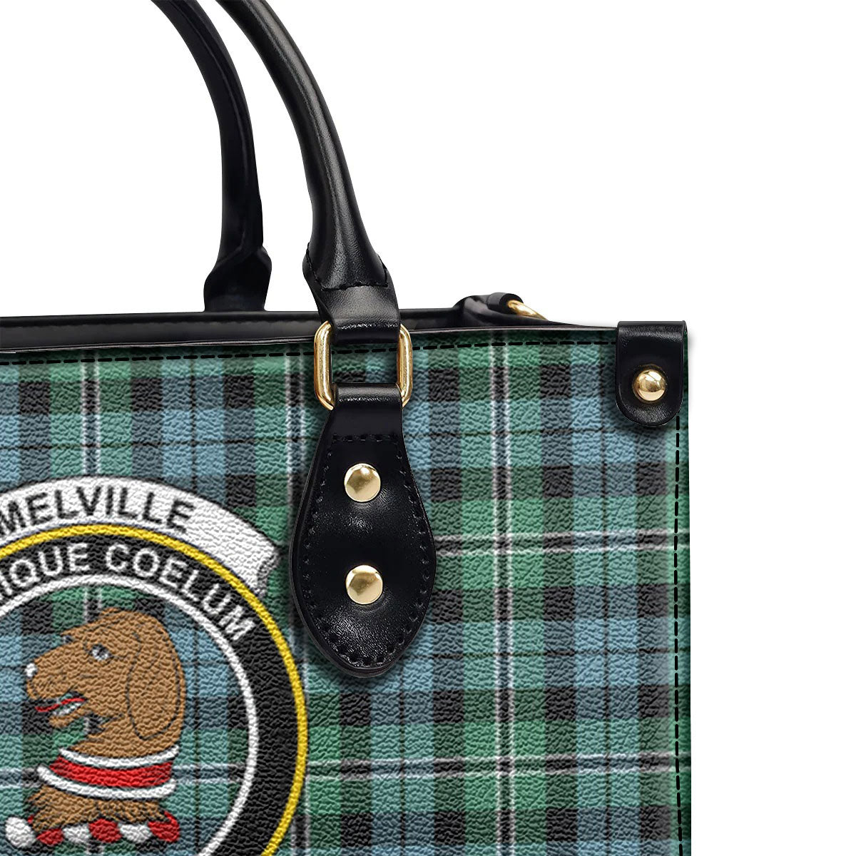 Melville Tartan Crest Leather Handbag