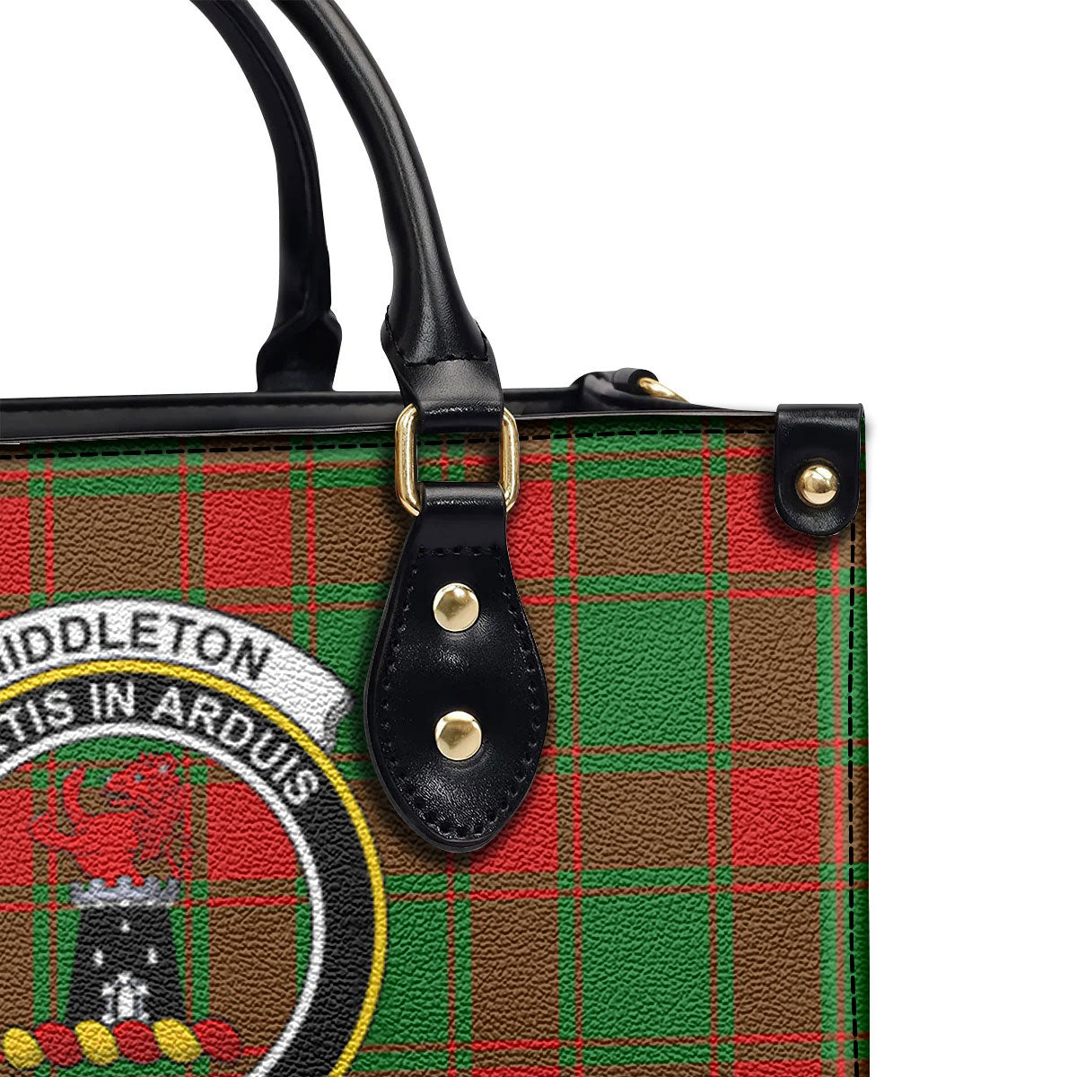 Middleton Modern Tartan Crest Leather Handbag