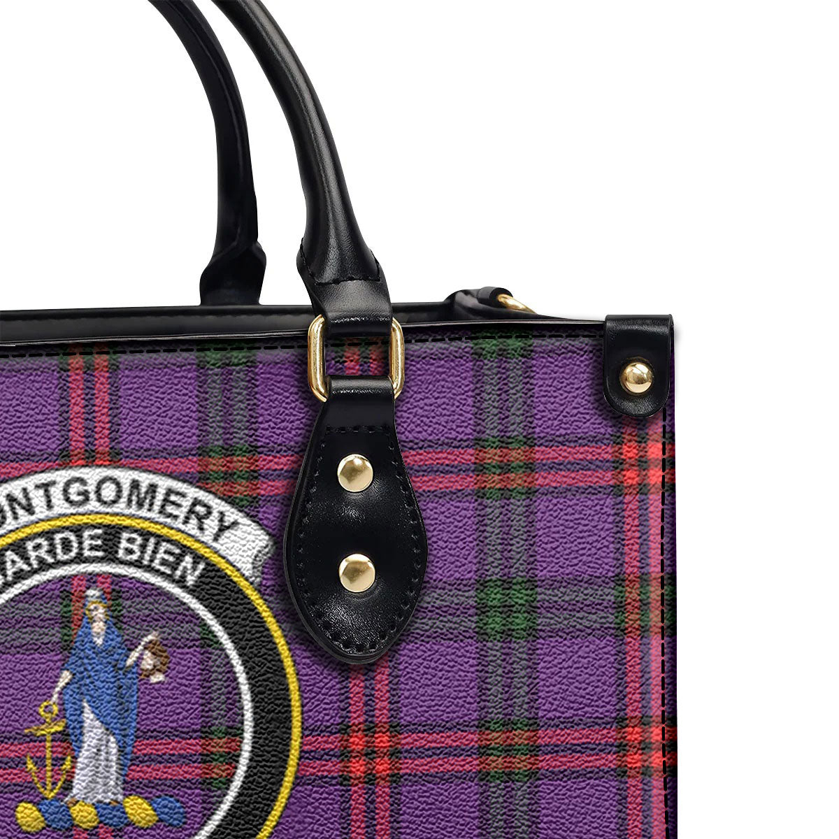 Montgomery Modern Tartan Crest Leather Handbag