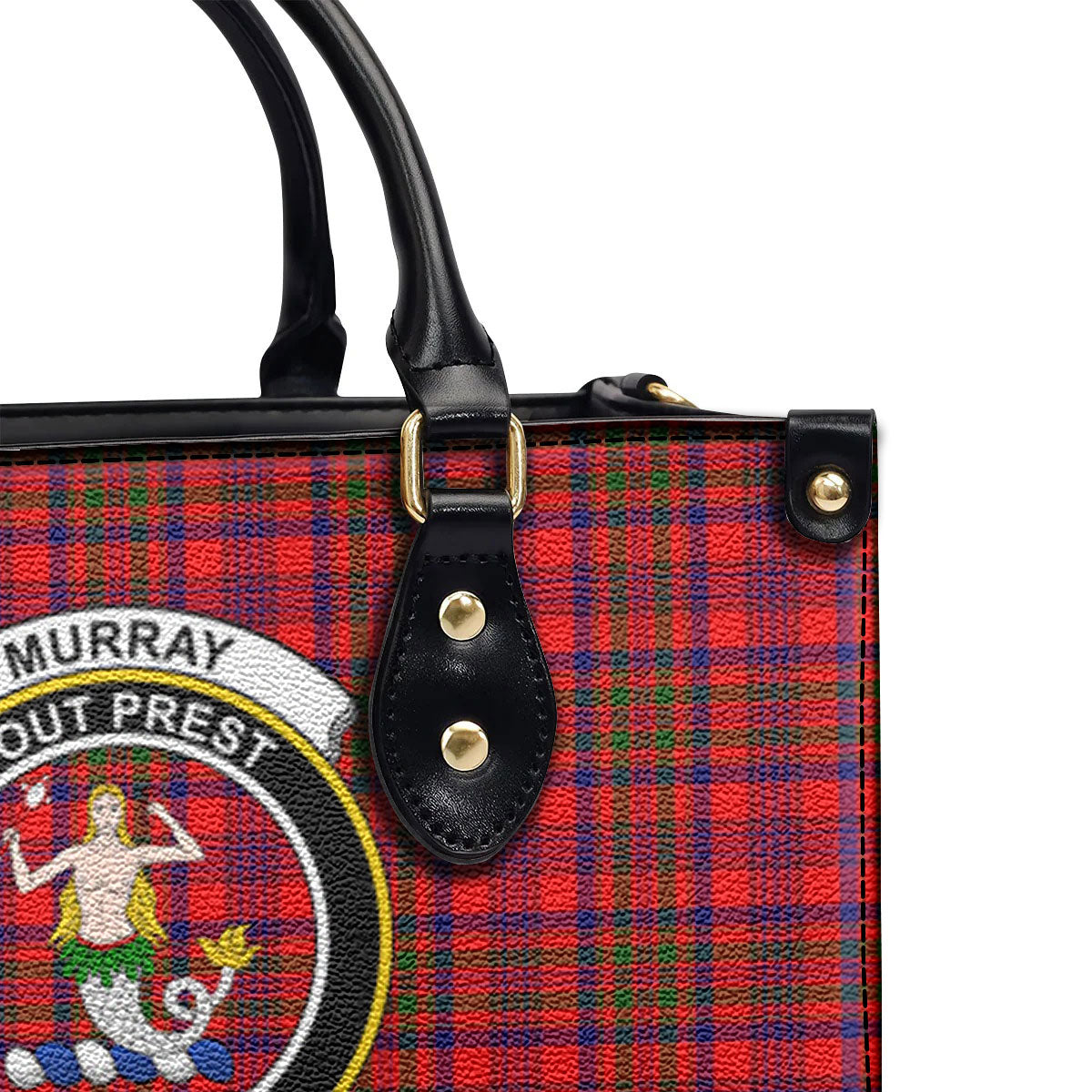 Murray of Tulloch Modern Tartan Crest Leather Handbag