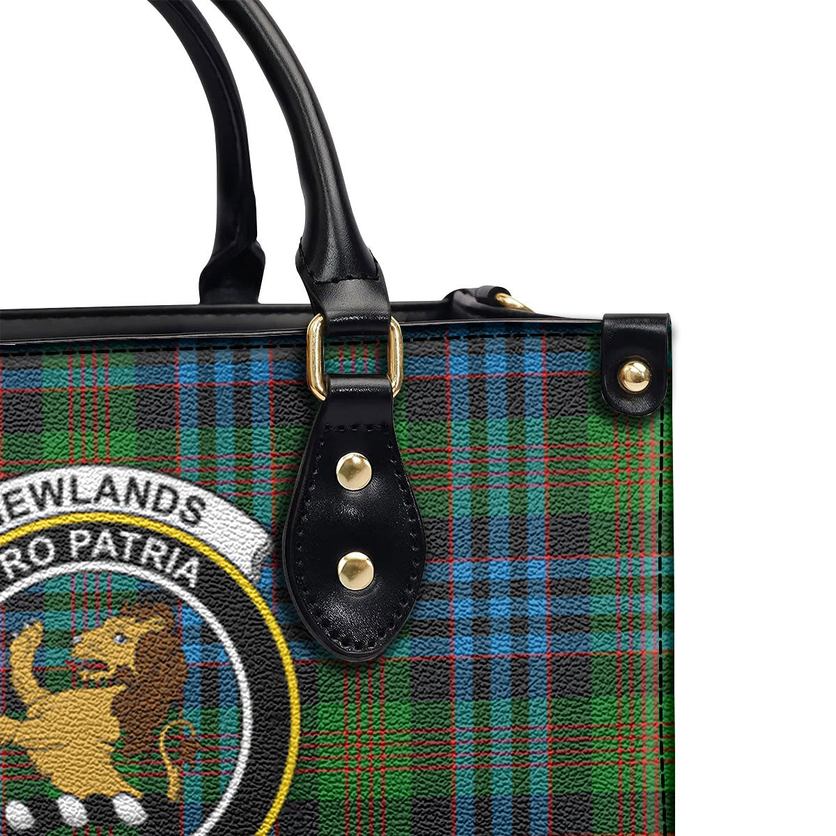 Newlands Tartan Crest Leather Handbag