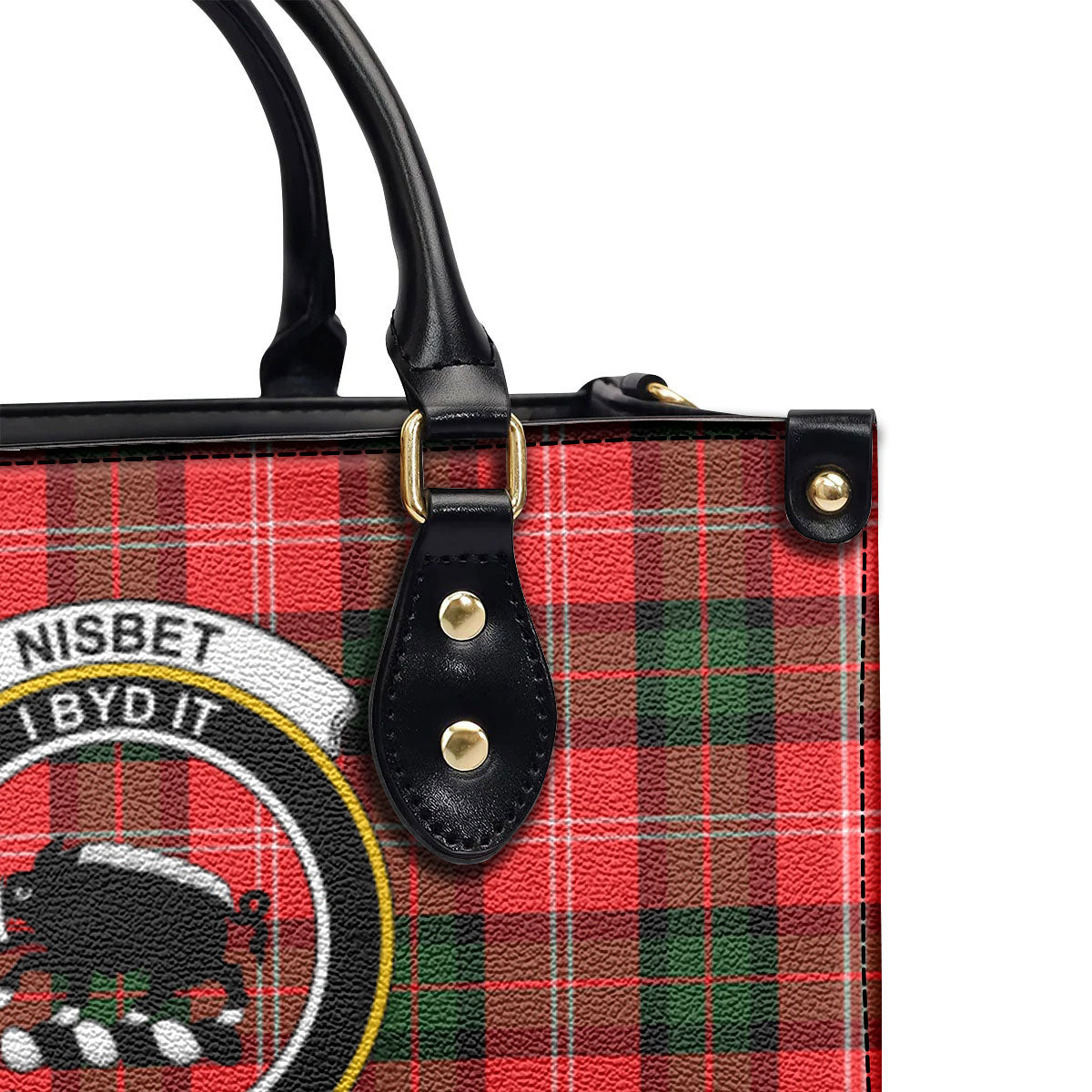 Nisbet Modern Tartan Crest Leather Handbag