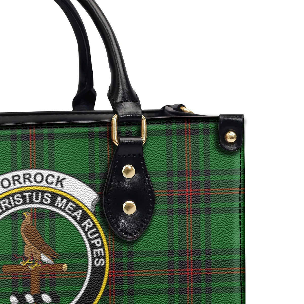 Orrock Tartan Crest Leather Handbag